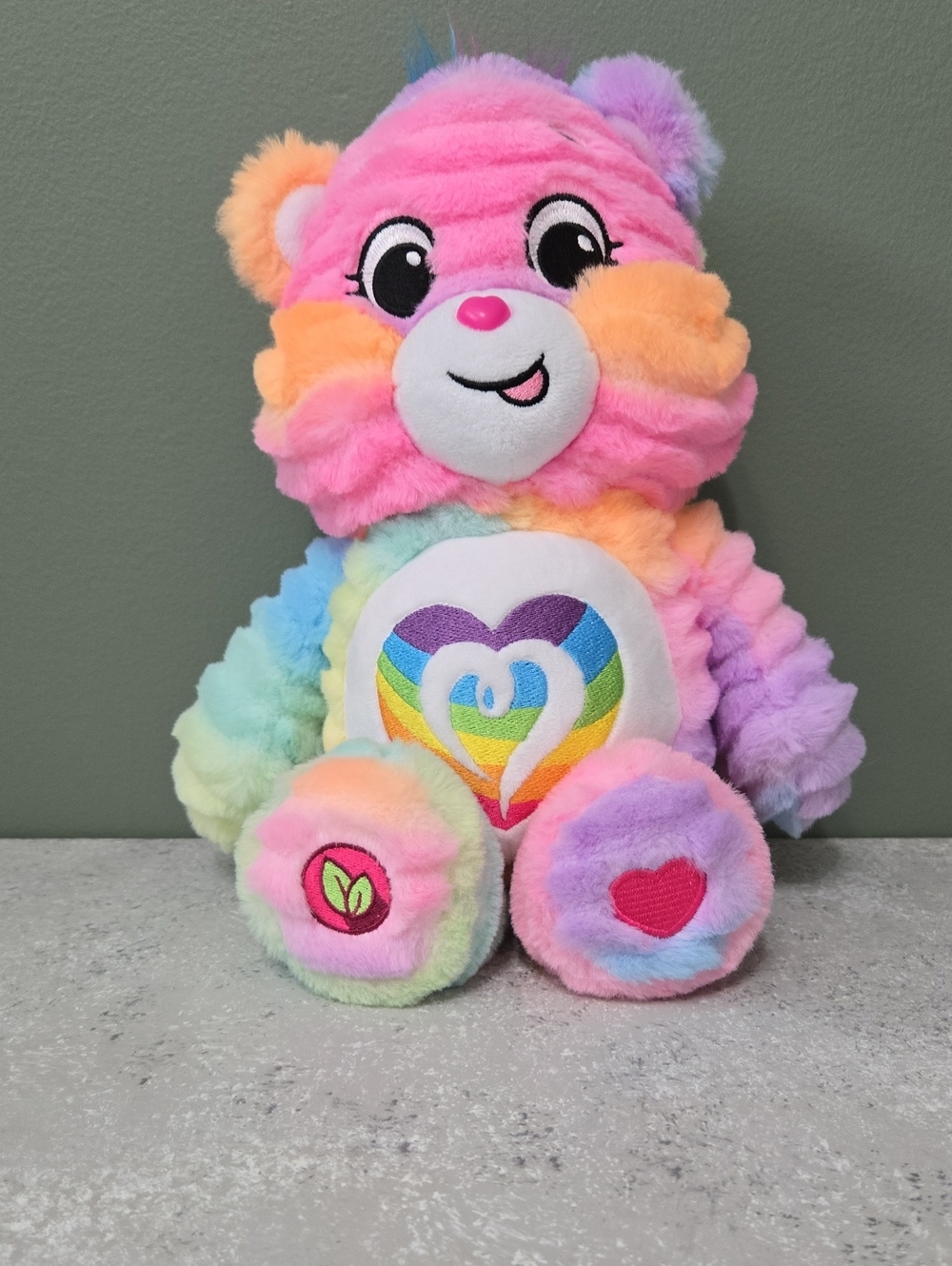Care Bear Plush Rainbow Heart Toy - Multicolor Soft Stuffed Animal